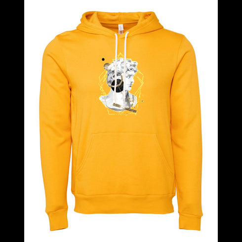 Black gold plaster head Bella canvas hoodie 3719